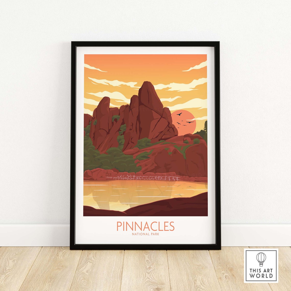 Pinnacles National Park Red Rock Sunset California Travel Poster