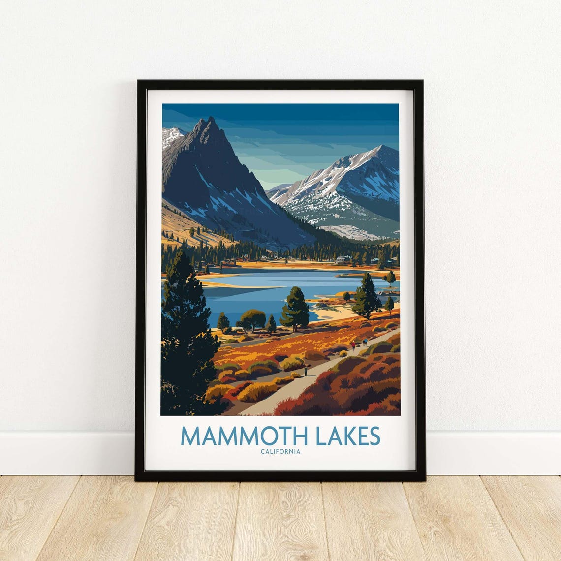 Mammoth Lakes California Autumn Lake Mountain View Travel Poster