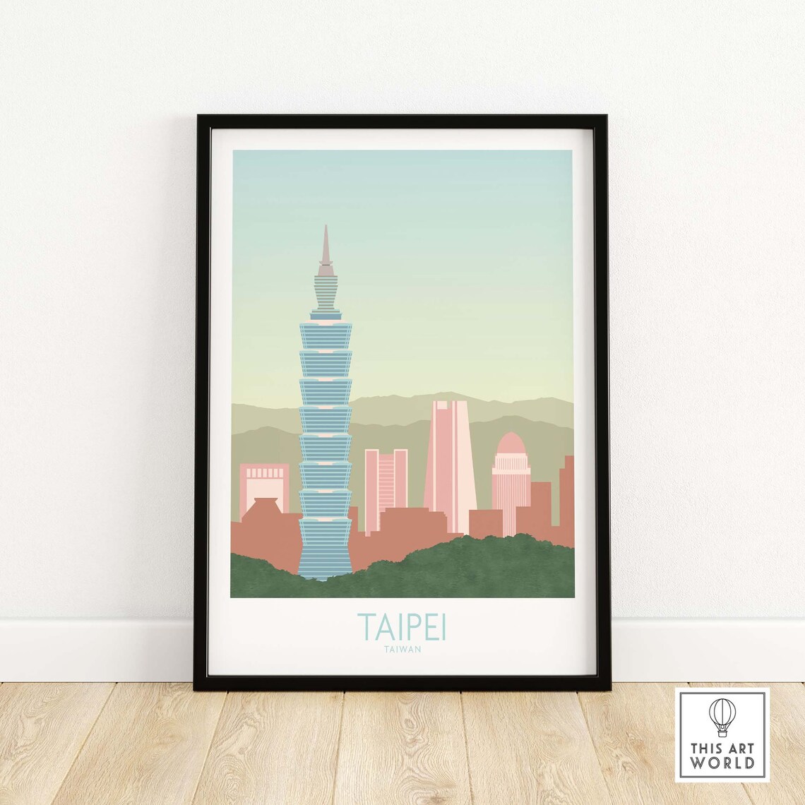 Taipei Travel Poster, Taiwan Wall Art Print