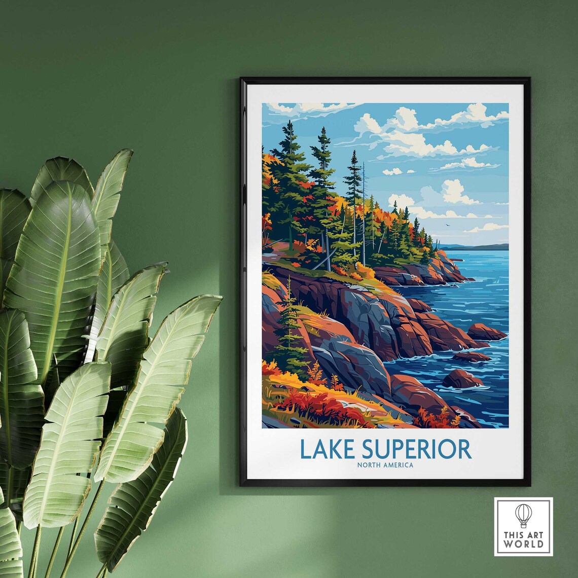 Lake Superior North America Rugged Rocky Autumn Shoreline Scene Poster - Image 2
