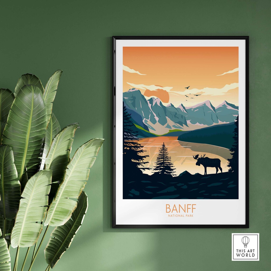 Banff National Park Travel Poster, Mountain Landscape - Image 3