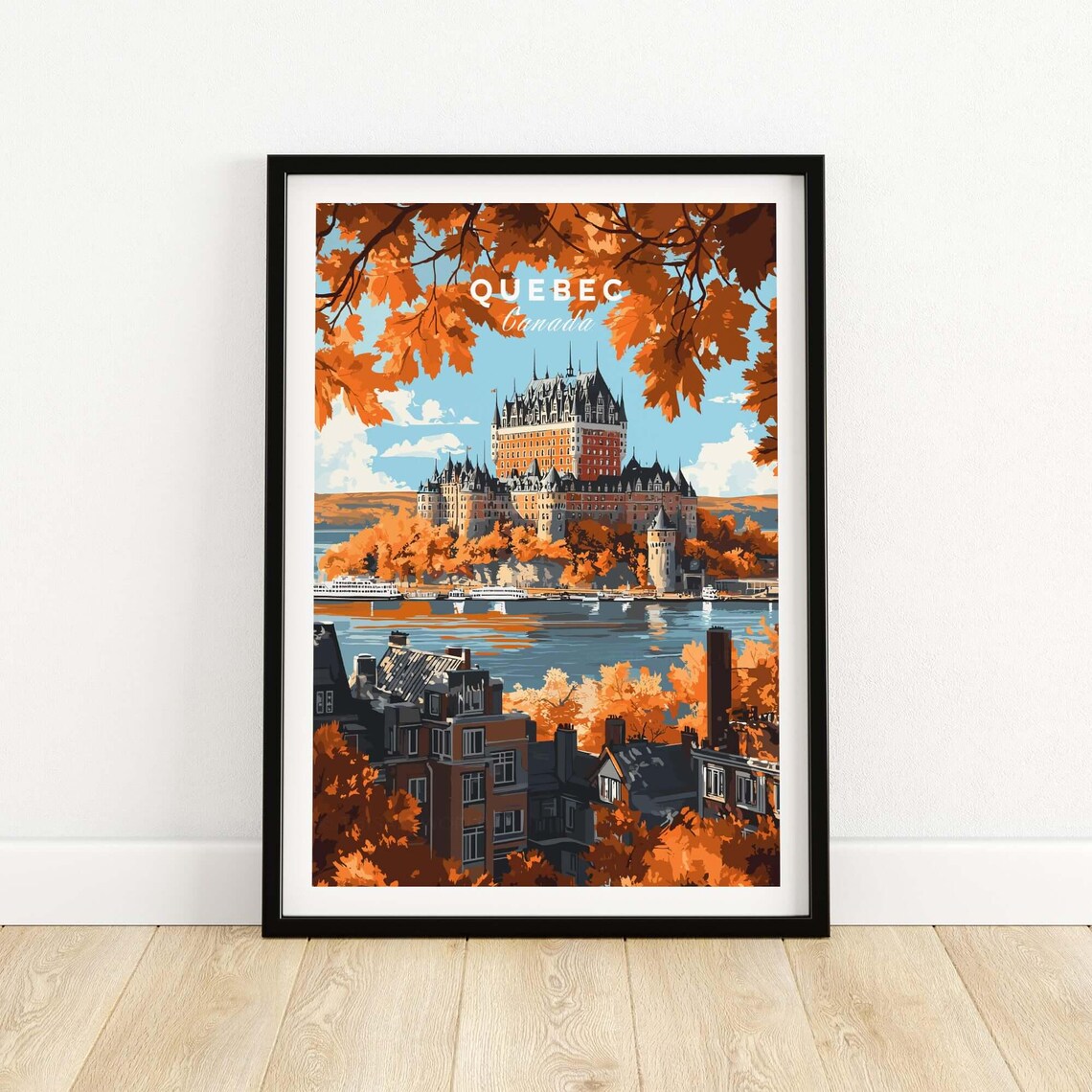 Chateau Frontenac Travel Poster, Canada Office Decor