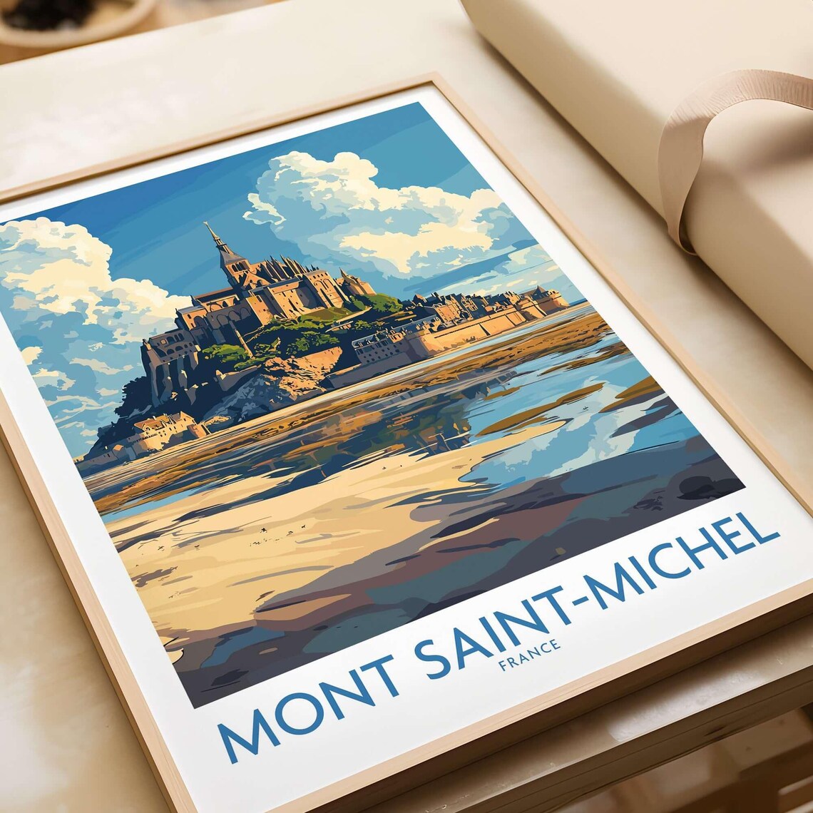 Mont Saint Michel France Normandy Abbey Tidal Island Travel Poster