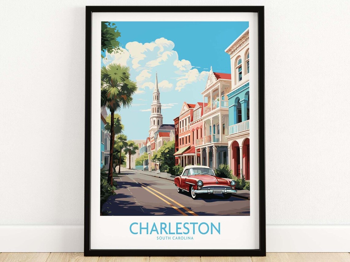 Charleston Travel Poster, Home Decor Wall Art