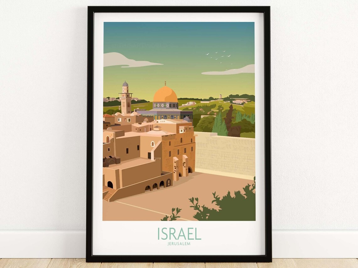 Jerusalem Israel Dome Of The Rock Golden Sunrise Old City Poster