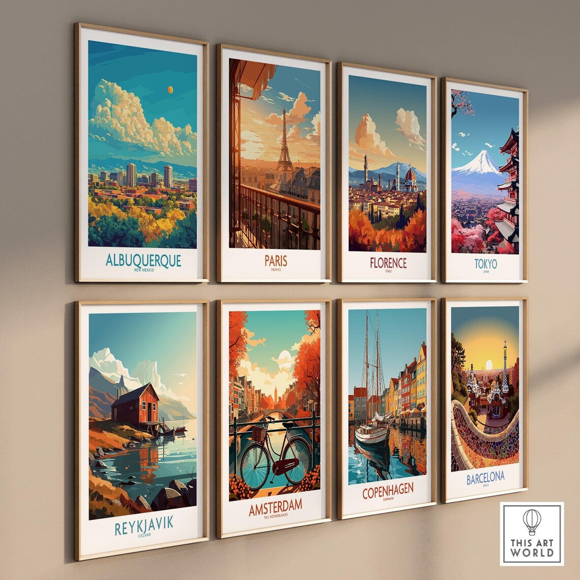 Albuquerque New Mexico Desert City Sandia Sunset Travel Poster - Image 3