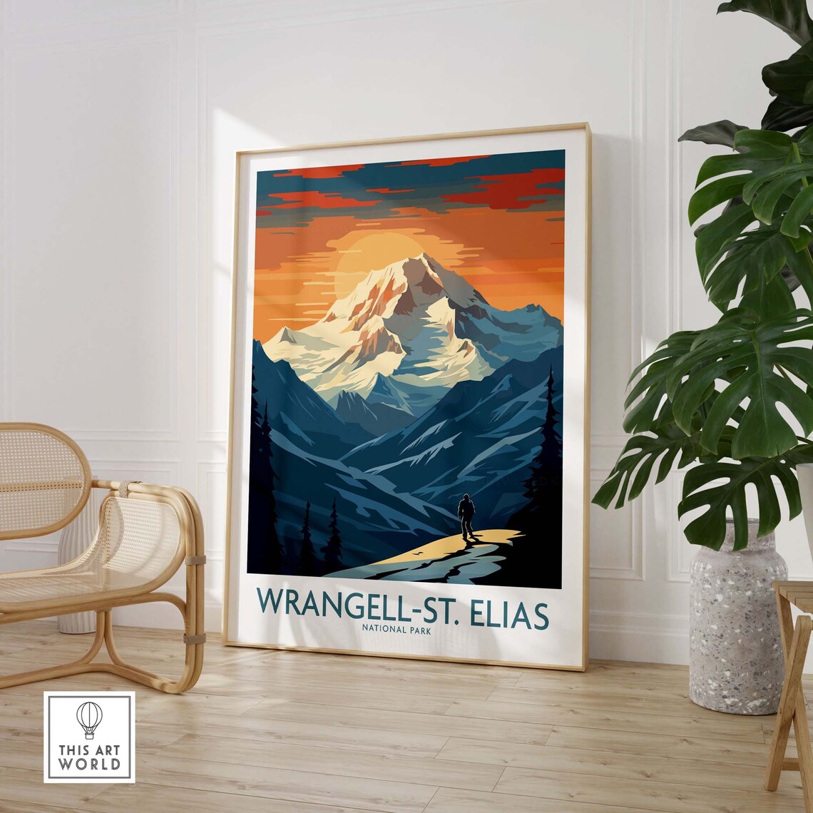 Wrangell St Elias National Park Alaska Glacier Peak Hiker Poster - Image 3
