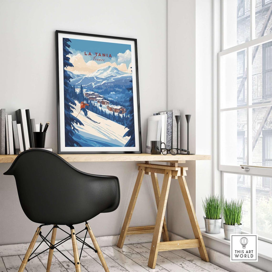 La Tania Ski Lodge, Winter Sports Art Print - Image 4
