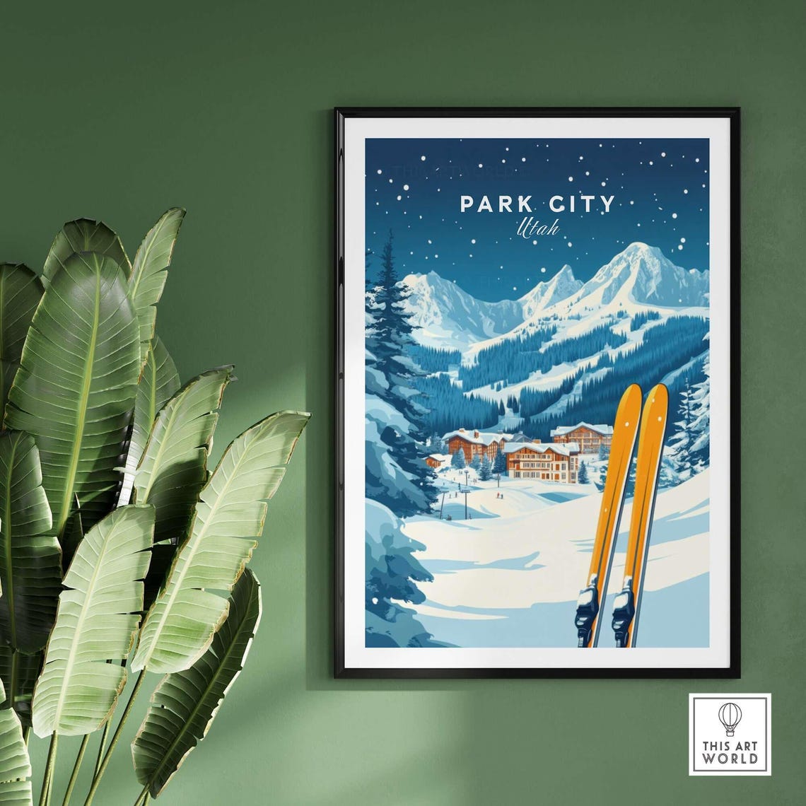 Park City Ski Lodge Art Print, Winter Sports Art - Image 2
