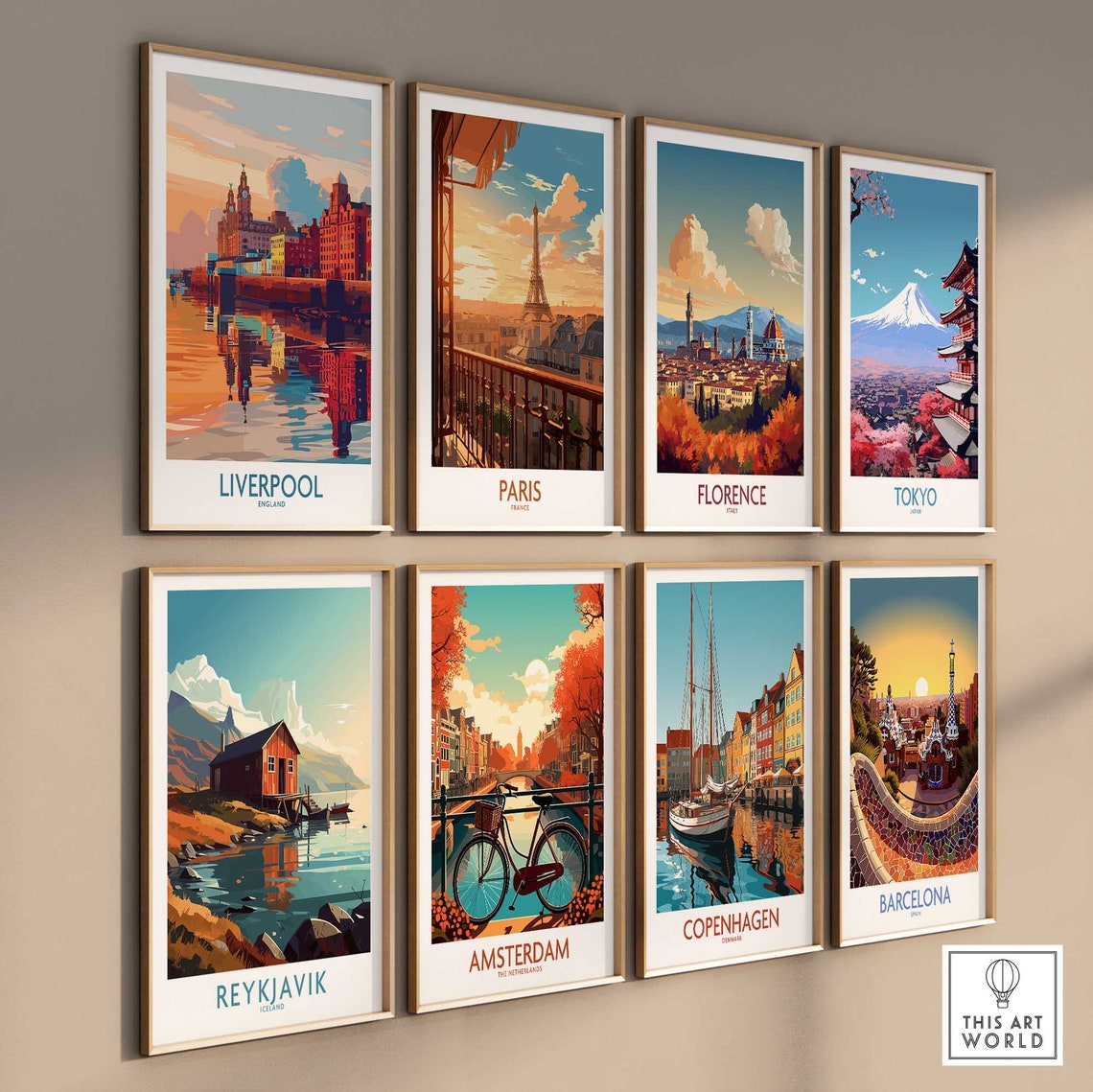 Liverpool England Skyline Sunset Water Reflections Golden Poster - Image 3