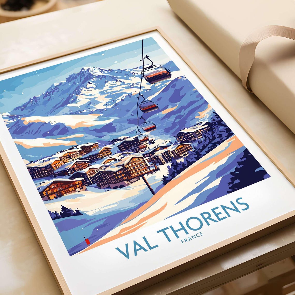 Val Thorens Winter Sports Print, Ski Run View