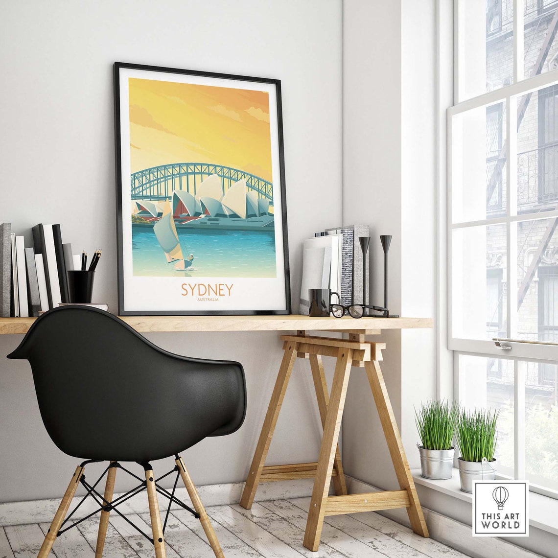 Sydney Australia Opera House Harbour Bridge Sunset Sails Poster - Image 4