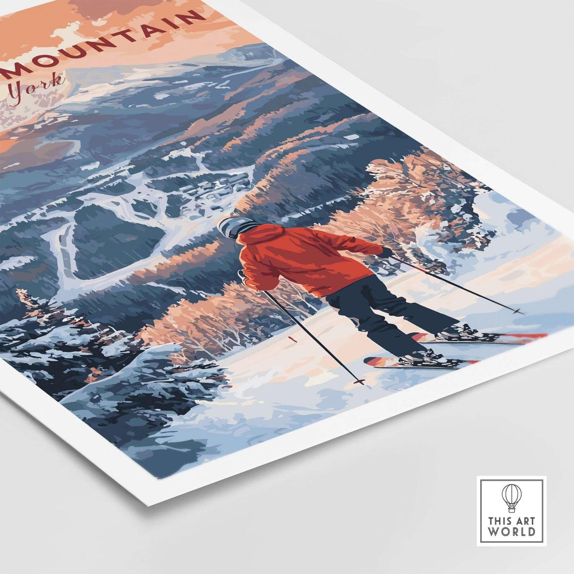 Whiteface Ski Resort, Winter Sports Travel Poster - Image 5