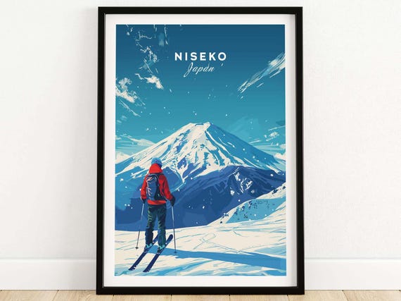 Niseko Travel Print Wall Art Niseko Ski Resort Poster Winter Sports Artwork Adventure Home Decor Gift Art Lovers Ski Art Poster