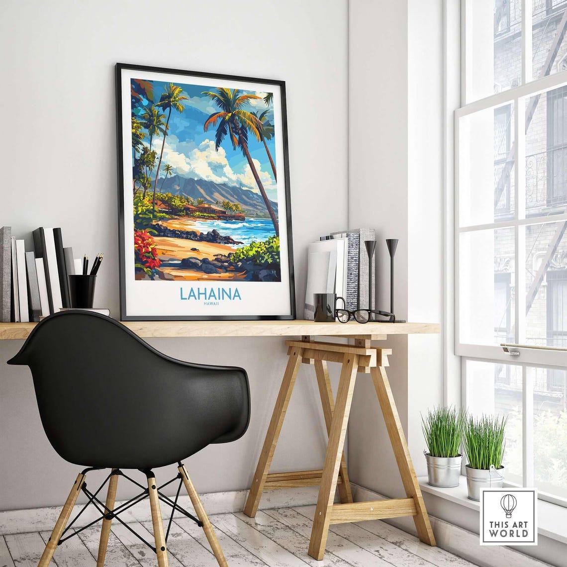 Lahaina Beach Scene, Hawaii Art Print - Image 4