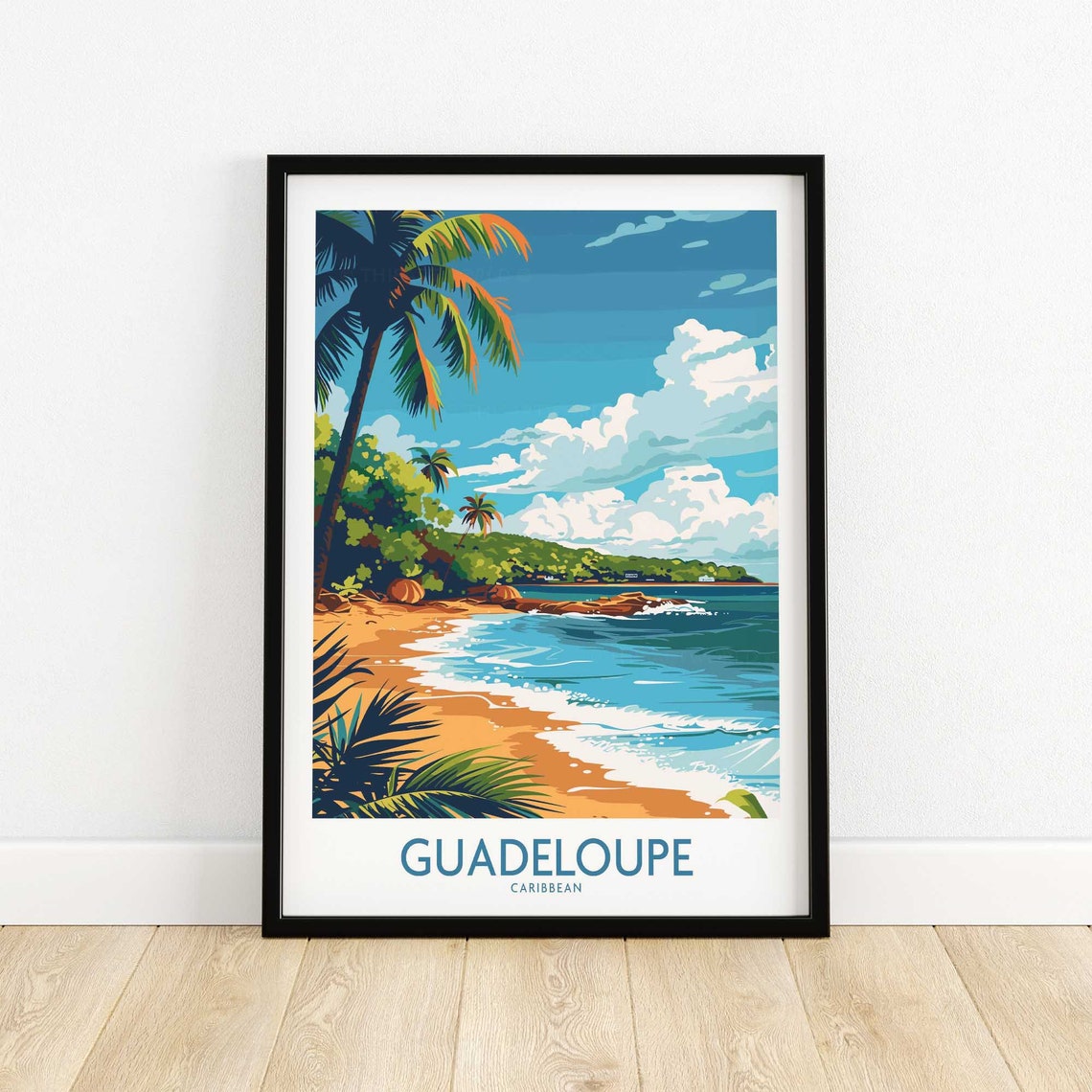 Guadeloupe Travel Poster Wall Art Print Home Decor Artwork Gift Illustration Lover