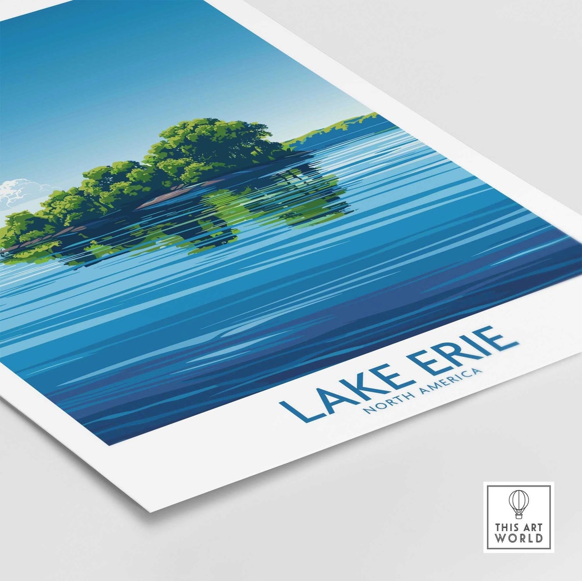 Lake Erie Travel Print Great Lakes Travel Print Lake Erie Wall Art Poster Gift Home Decor Art Lover Lake Erie Gift Artwork - Image 4