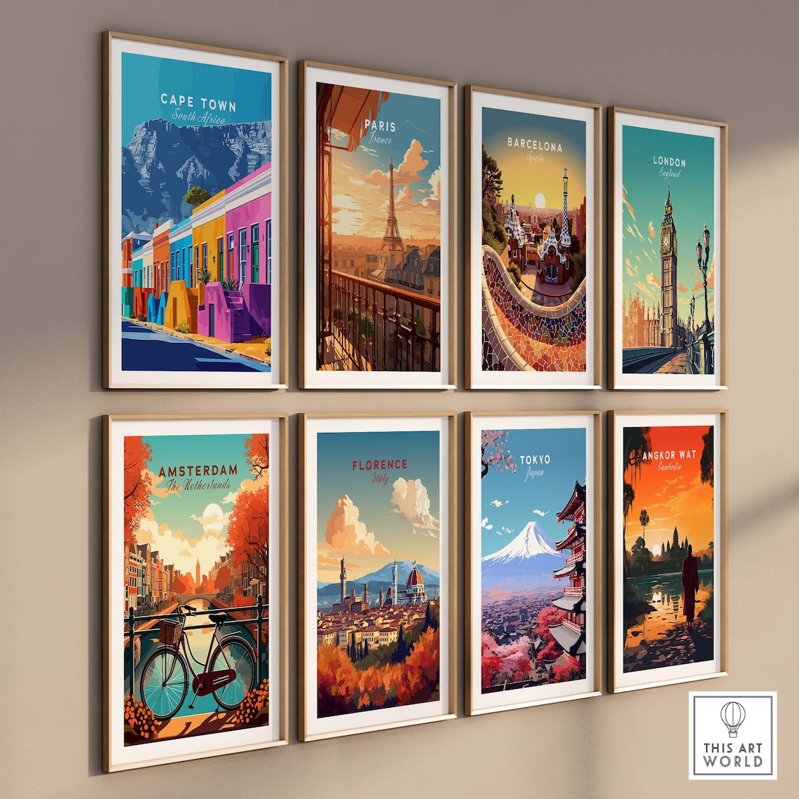 Cape Town South Africa Bo-Kaap Colorful Houses Table Mountain Poster - Image 3