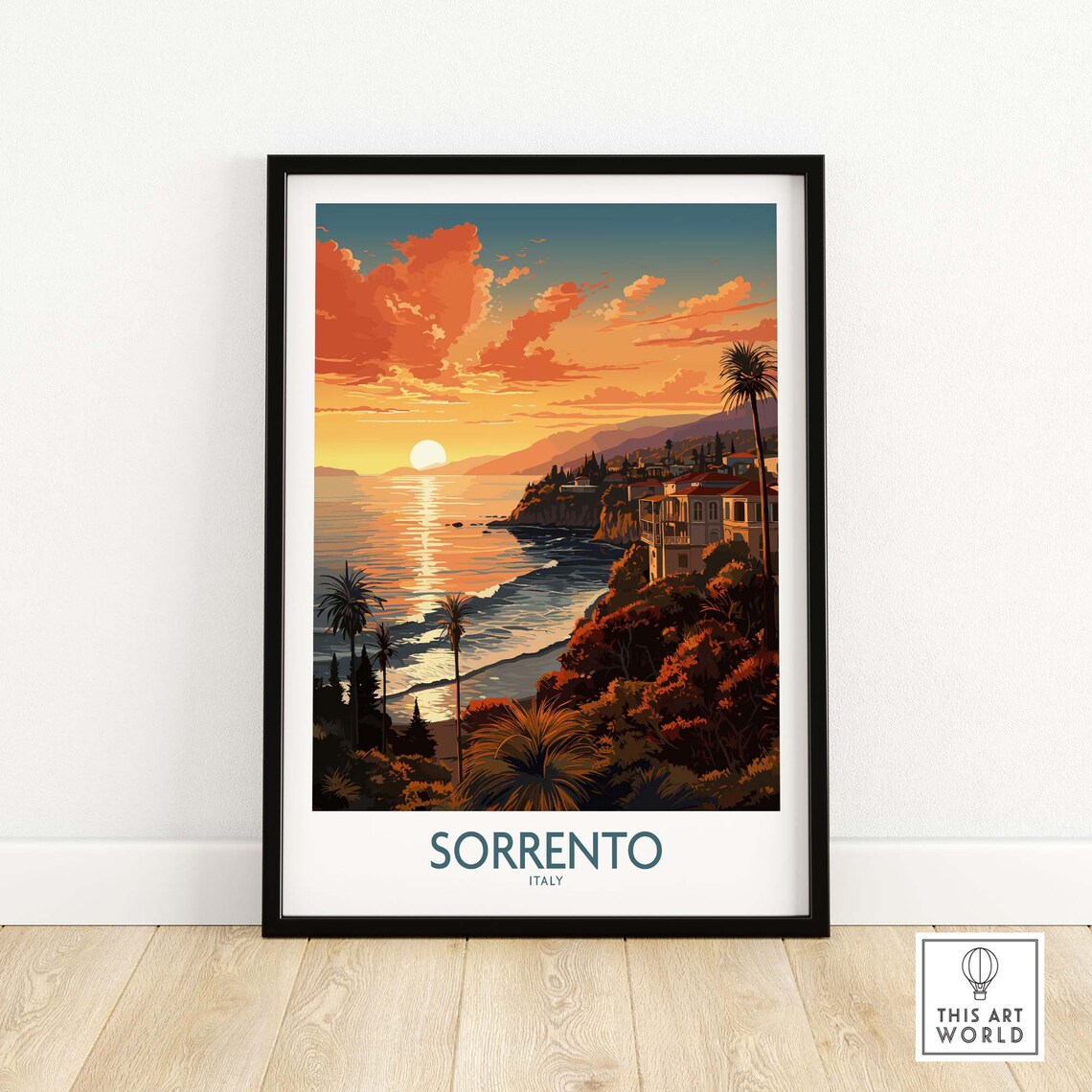 Sorrento Italy Vintage Travel Poster, Art Print