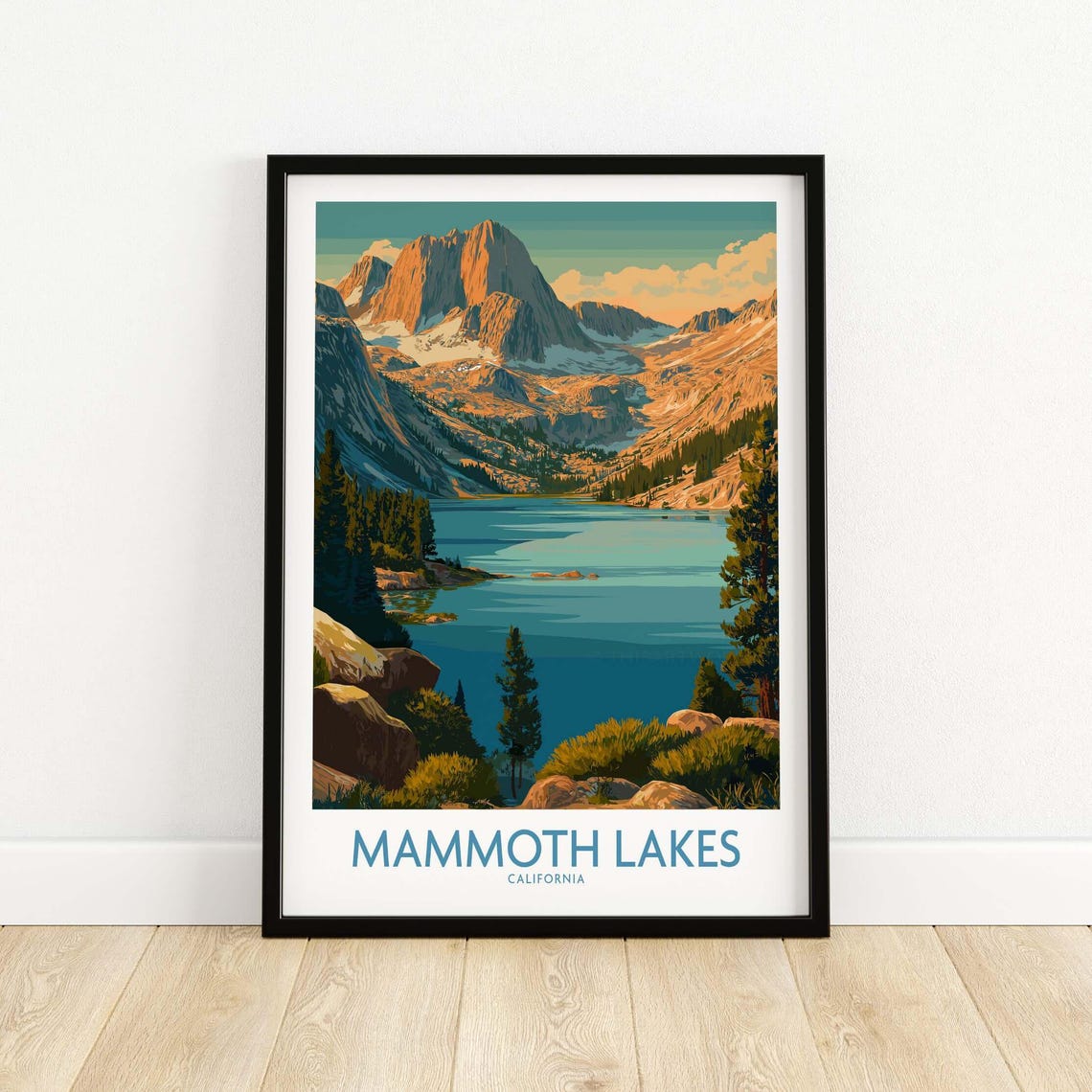 Mammoth Lakes Alpine Lake Granite Peaks Sunset Travel Poster