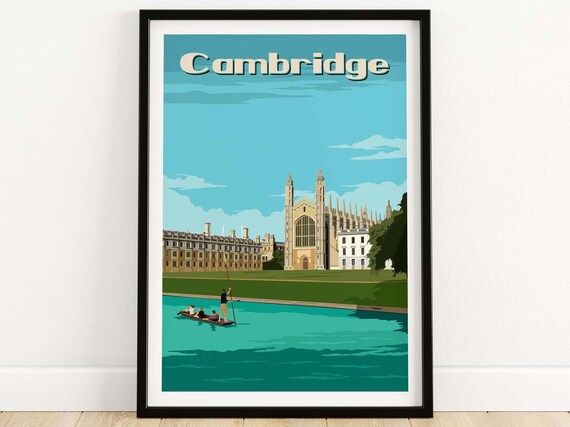 Cambridge Travel Poster, King's College England