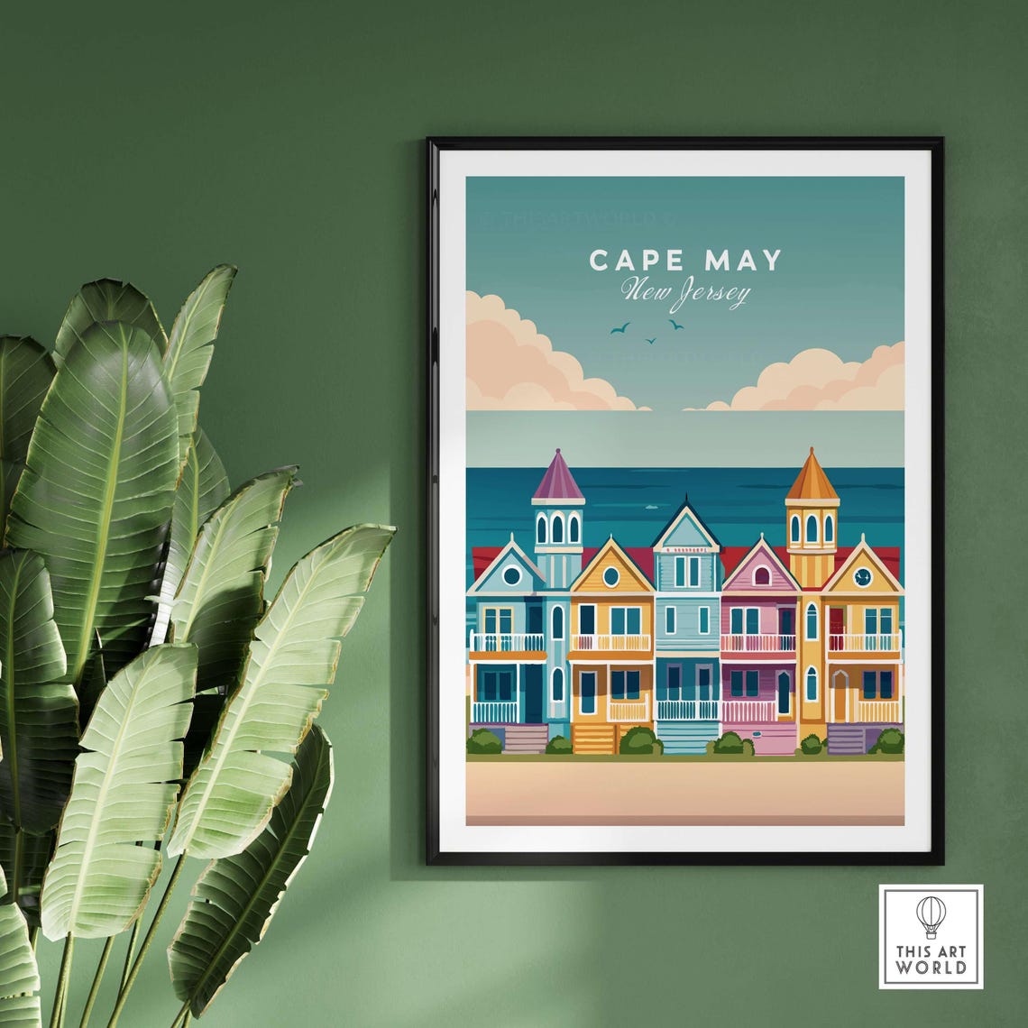 Cape May Victorian Seaside Houses Ocean View Jersey Travel Poster