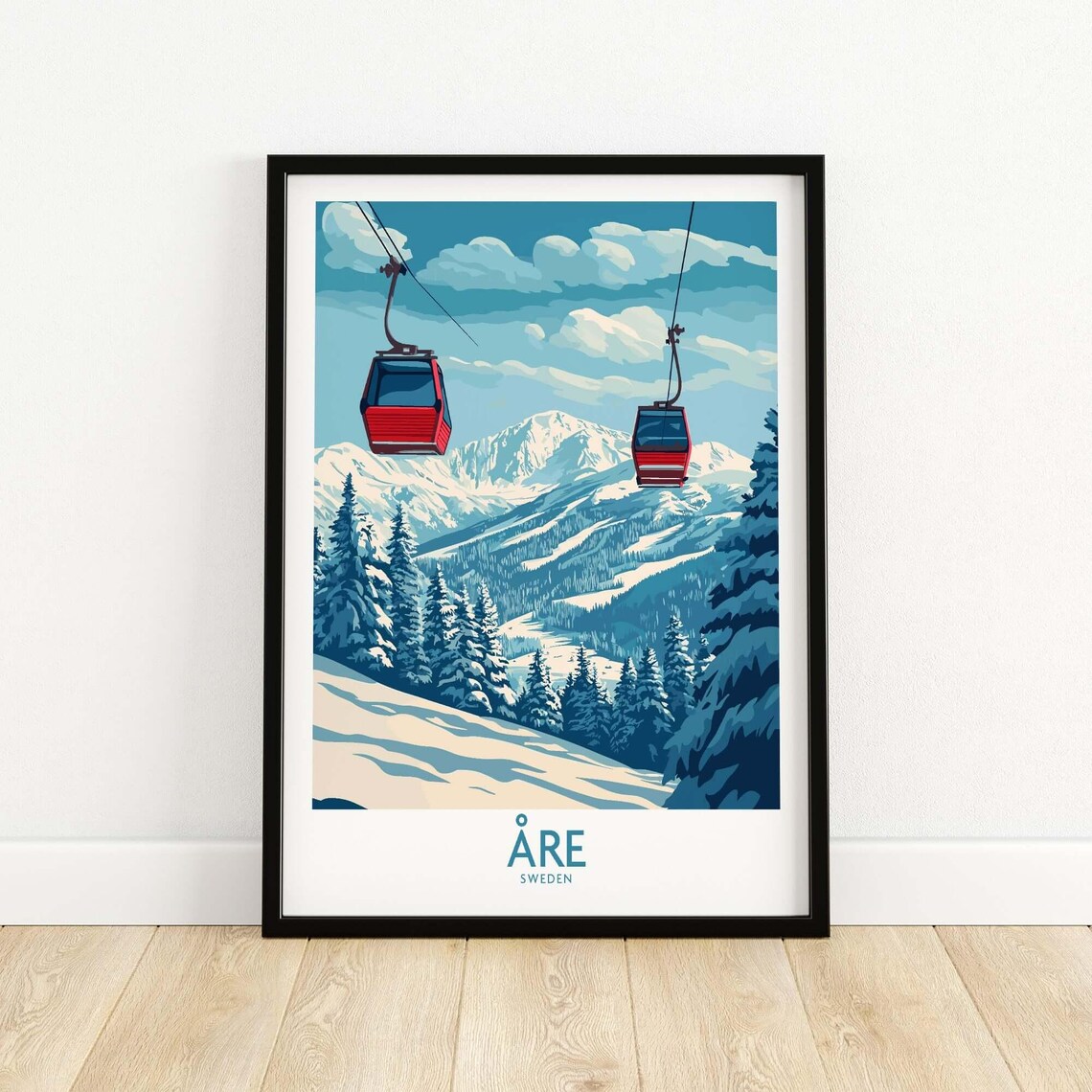 Ski Poster Re Sweden, Winter Sports Art Print - Image 5