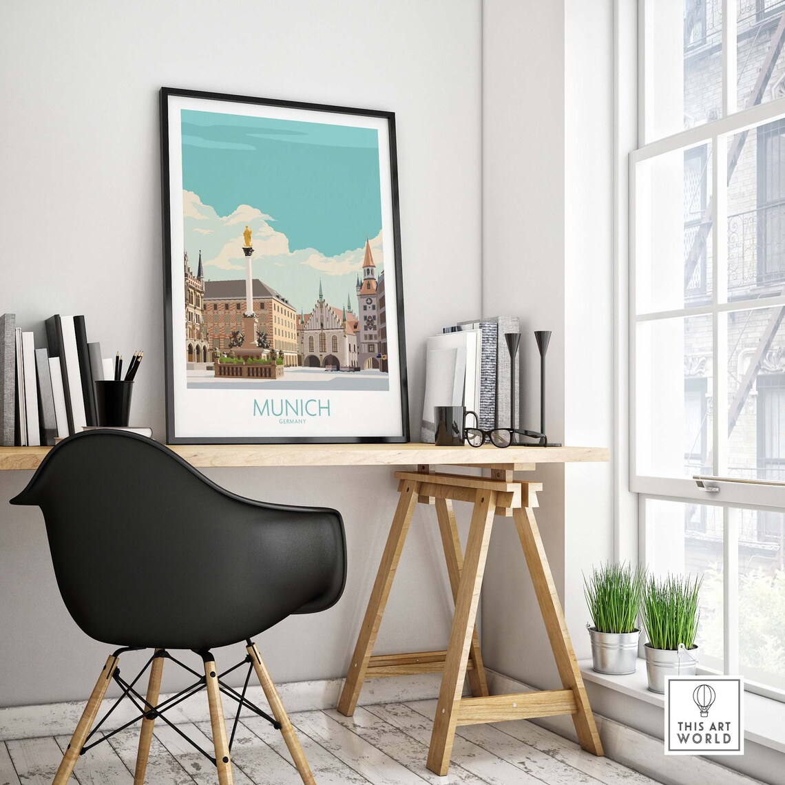 Munich German Travel Poster Print, Mnchen Wall Art - Image 4