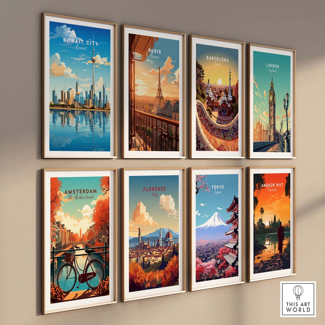 Kuwait City Kuwait Towers Modern Skyline Bay Reflection Art Poster - Image 3