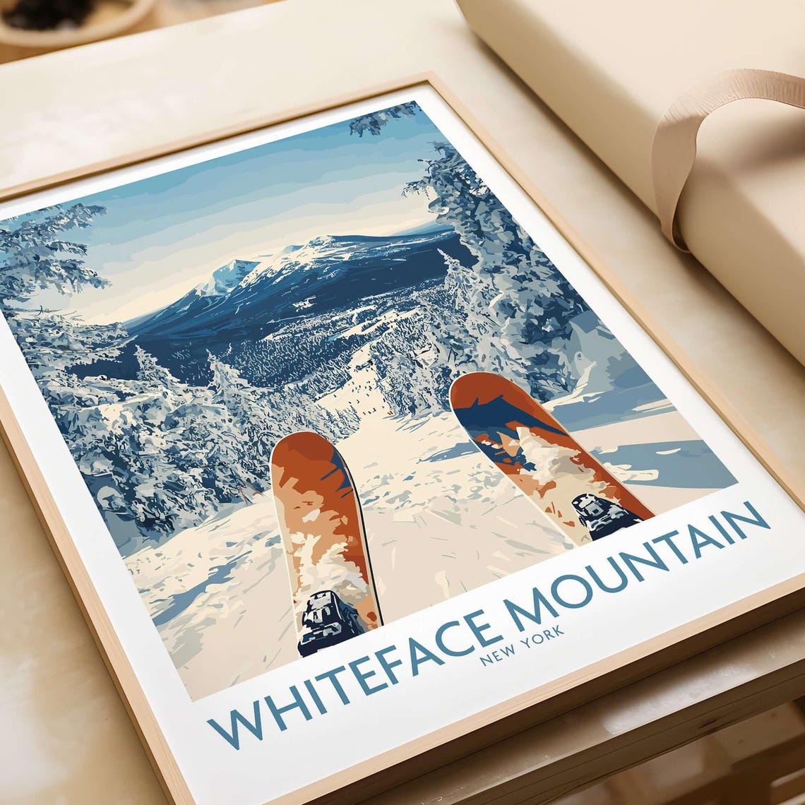 Ski Whiteface Ski Mountain Travel Poster