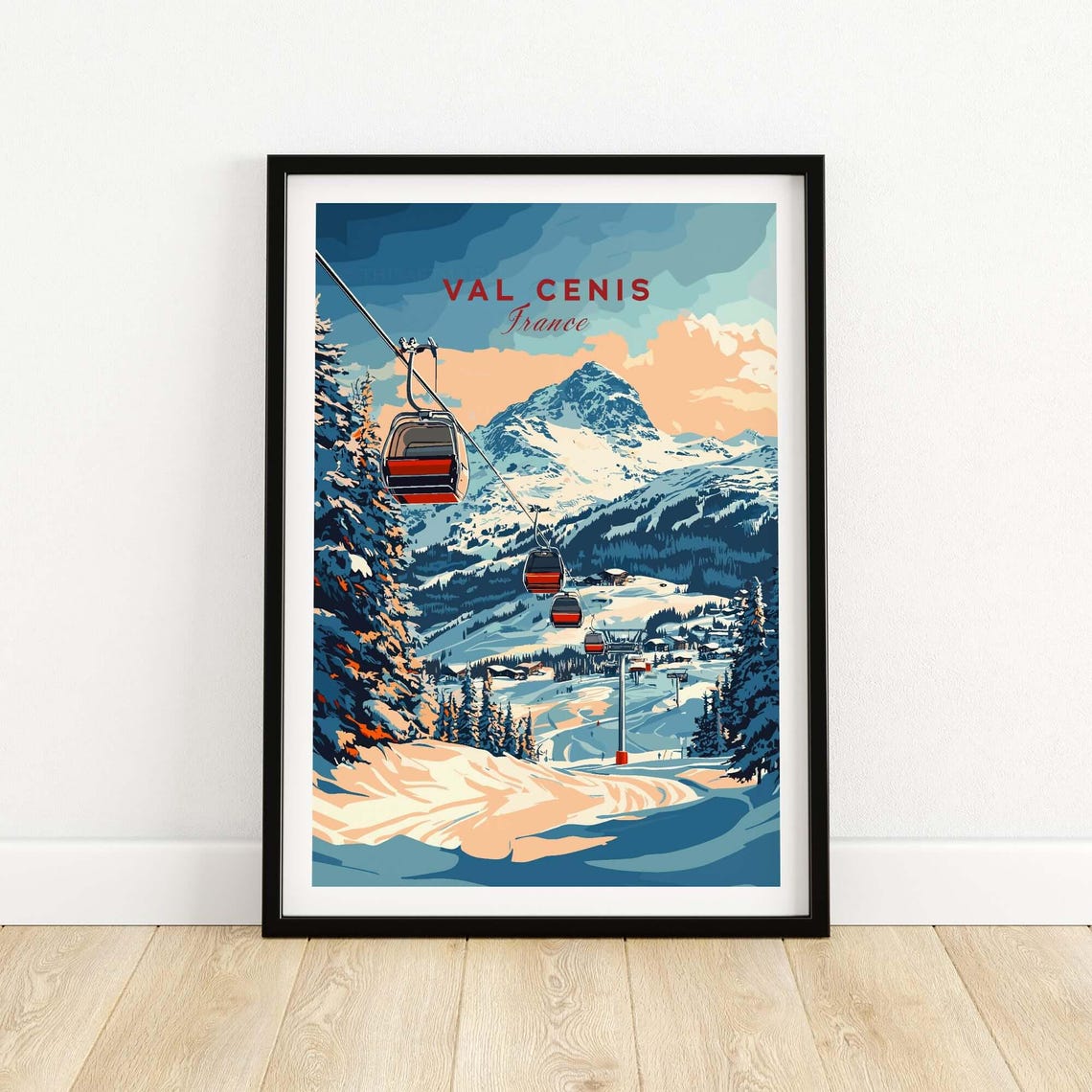 Val Cenis Ski Art Print, Winter Essence