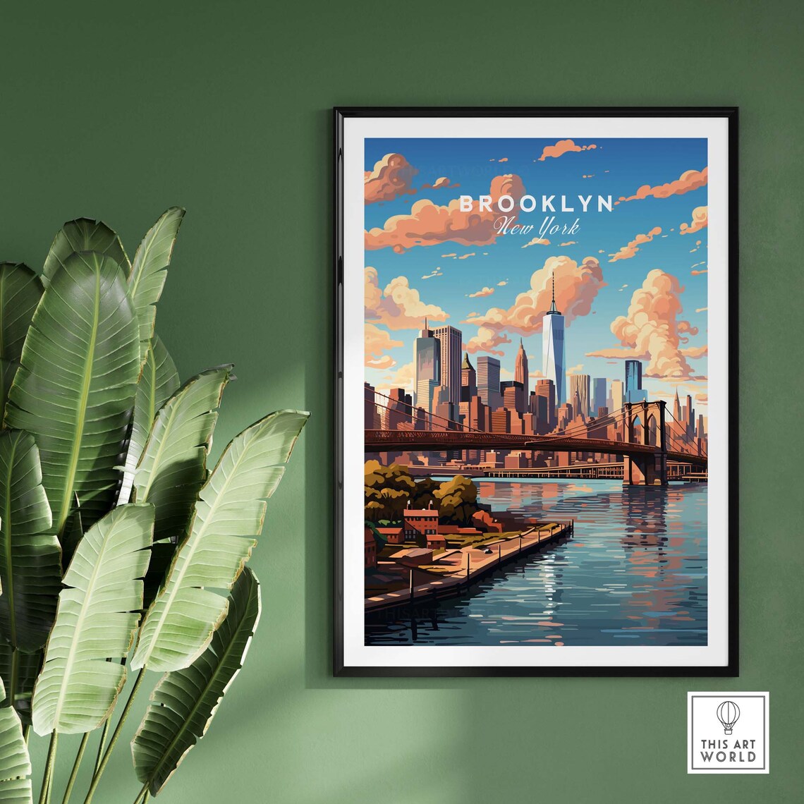 Brooklyn Travel Poster, Personalized Wall Art Print - Image 2