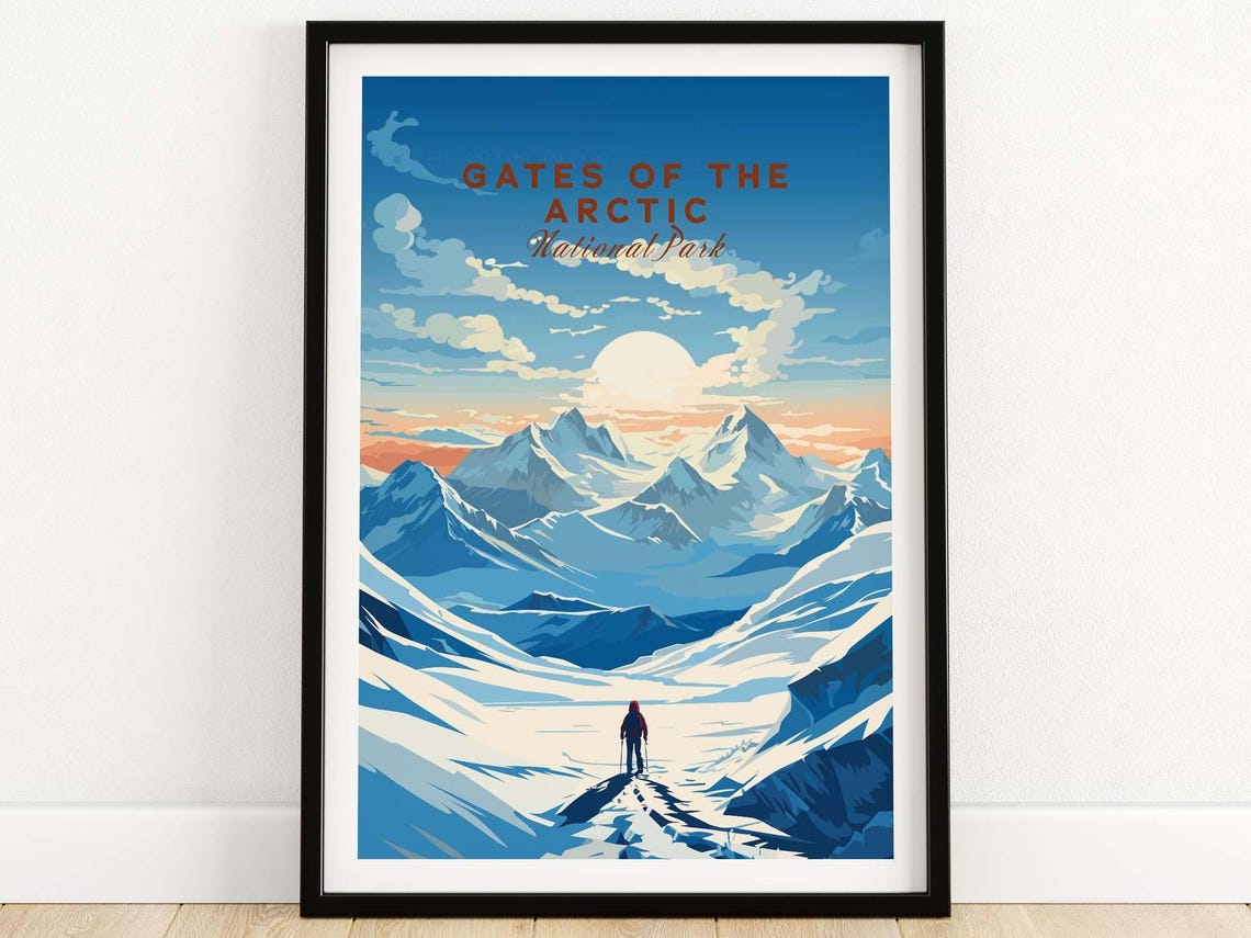 Gates Of The Arctic National Park Arctic Skier Snow Peak Poster