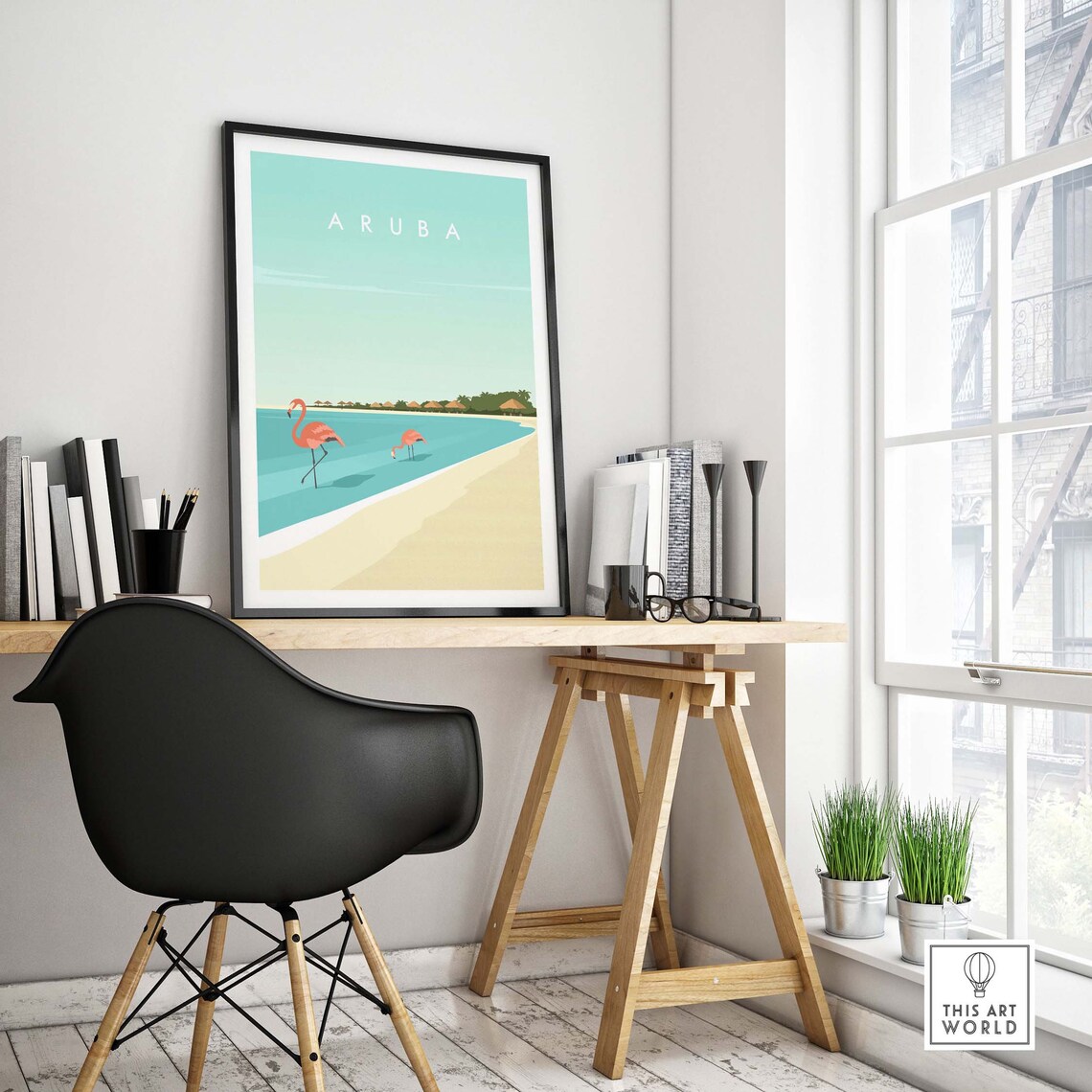 Aruba Travel Poster, Caribbean Island Beach Art - Image 4