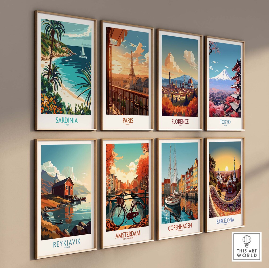Sardinia Italy Travel Poster, Mediterranean Views - Image 3