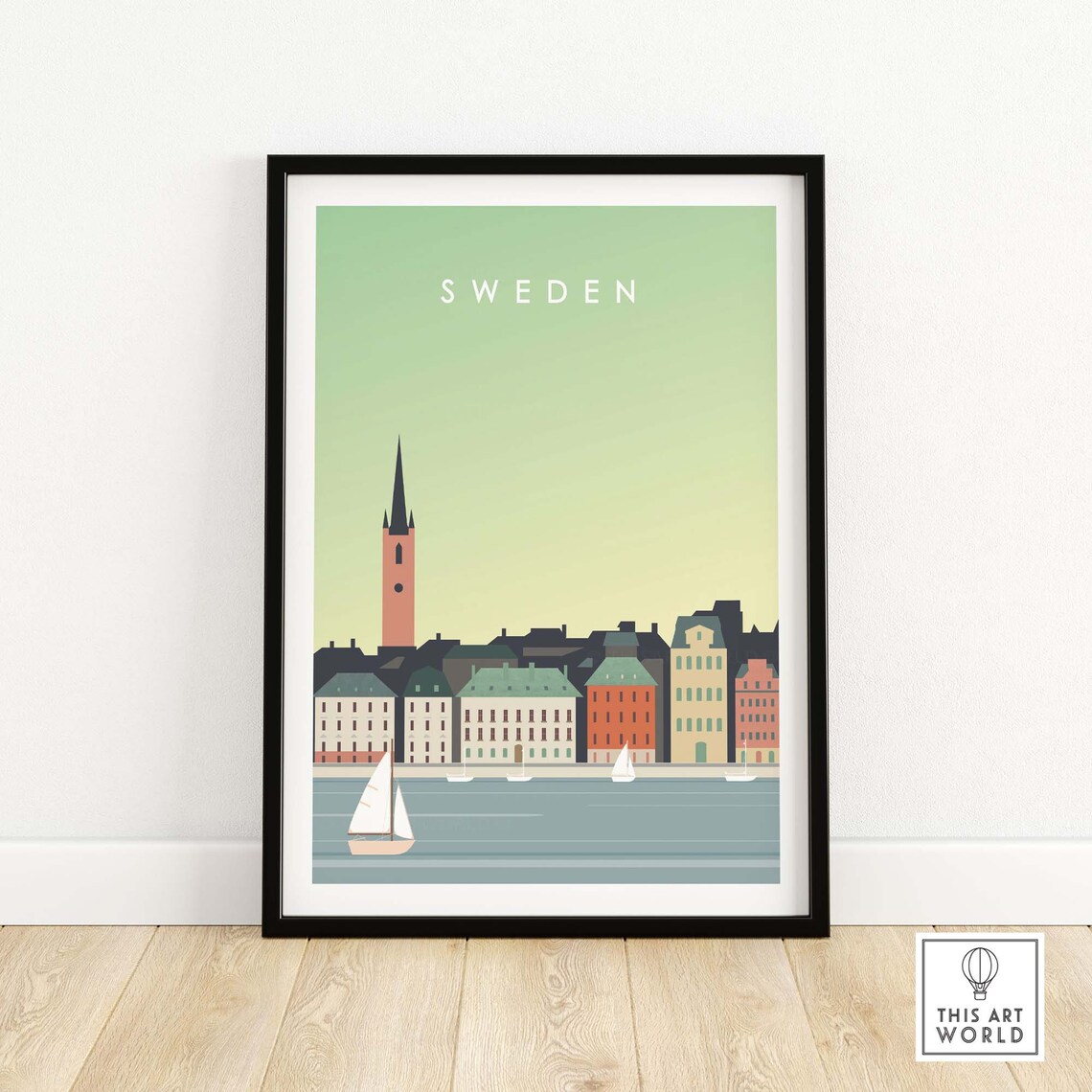Sweden Travel Poster, Minimalist Stockholm Art Print - Image 3