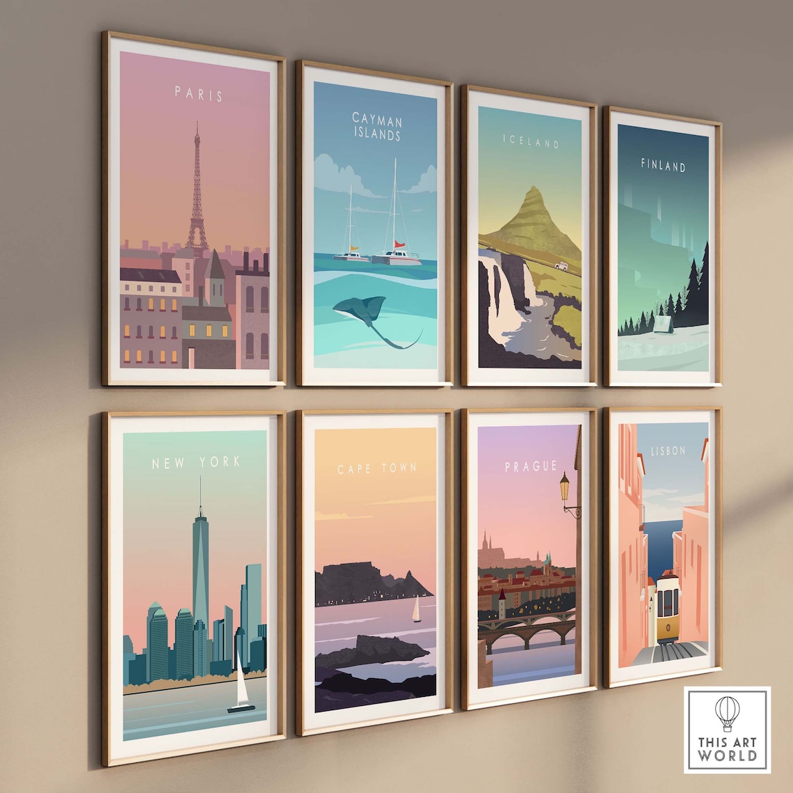 Prague Travel Poster, Czech City Skyline Art - Image 3