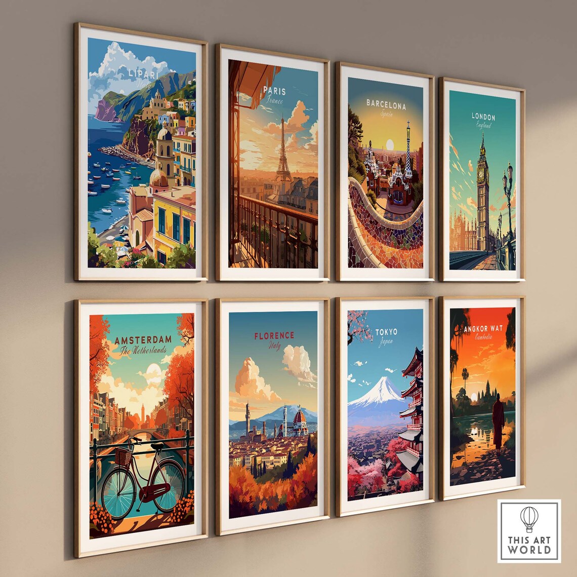 Lipari Travel Print Lipari Wall Art Italy Travel Poster Home Decor Lipari Artwork Poster Gift Lipari Illustration Art Lover Italy Print - Image 3