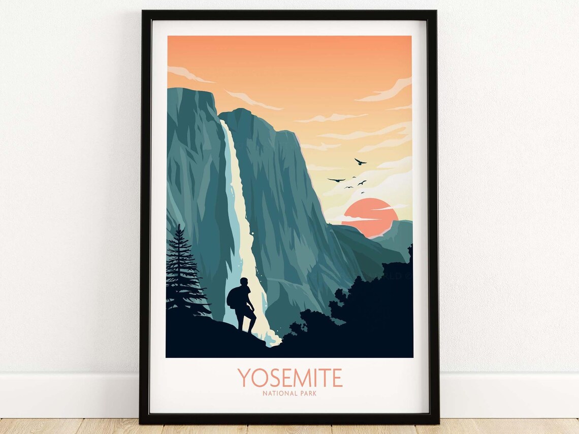 Yosemite National Park Travel Poster, Home Decor Gift