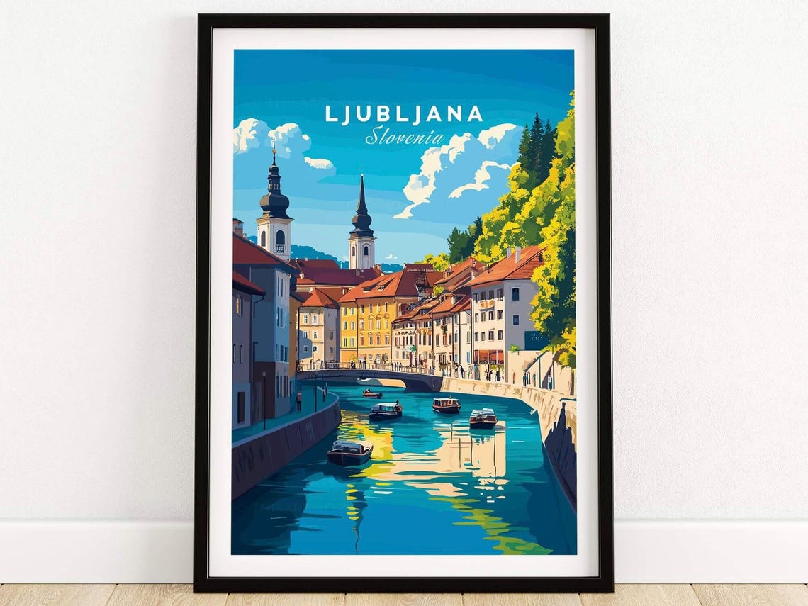 Ljubljana - Vintage Travel Poster