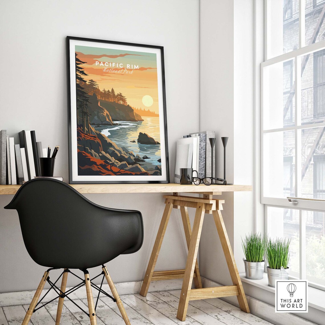 Pacific Rim National Park Rocky Coast Sunset Vintage Travel Poster - Image 4