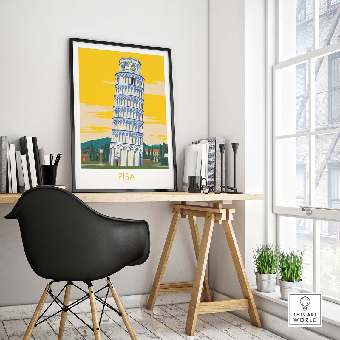 Pisa Italy Travel Poster, Pisa Tower Art Print - Image 4