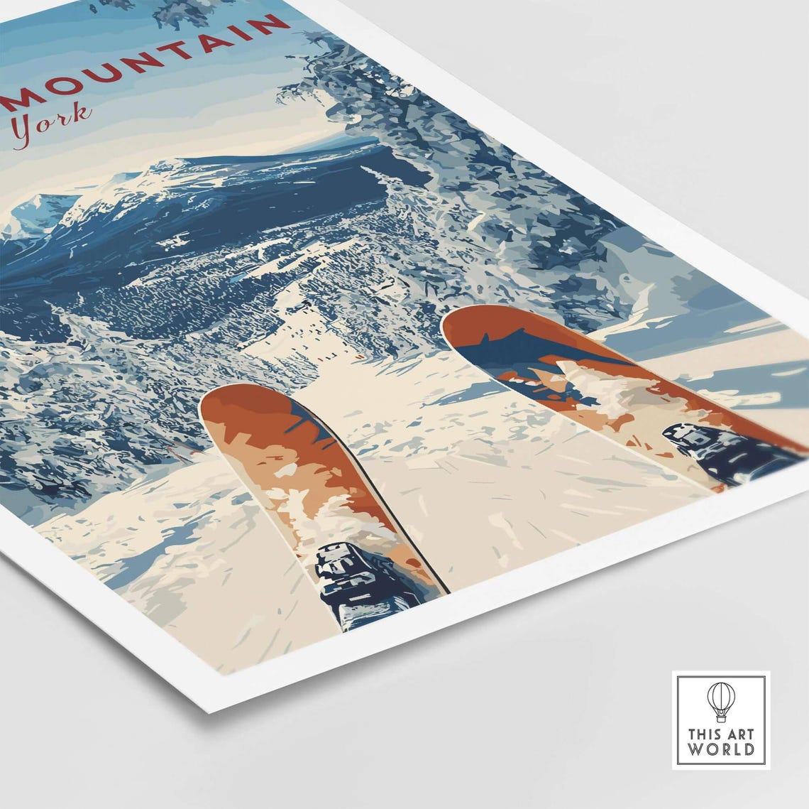 Whiteface Ski Art Print, Ski Lodge Wall Decor - Image 5