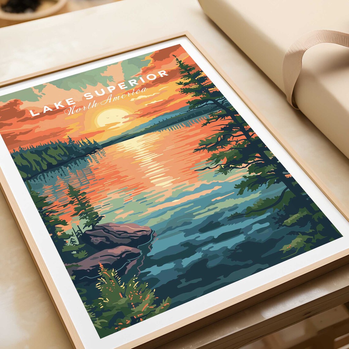 Lake Superior Travel Poster, Place-Inspired Wall Art - Image 4