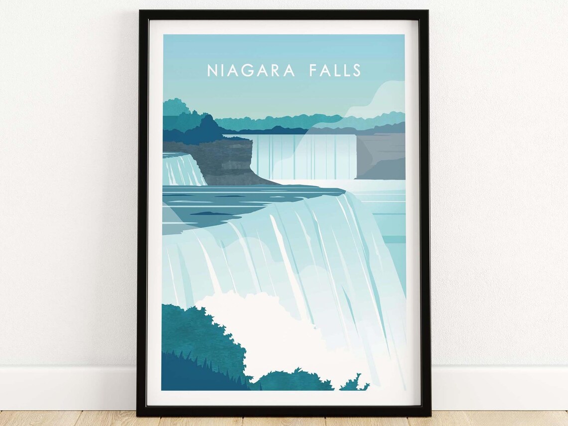 Niagara Falls Travel Poster Art Print, Wall Decor
