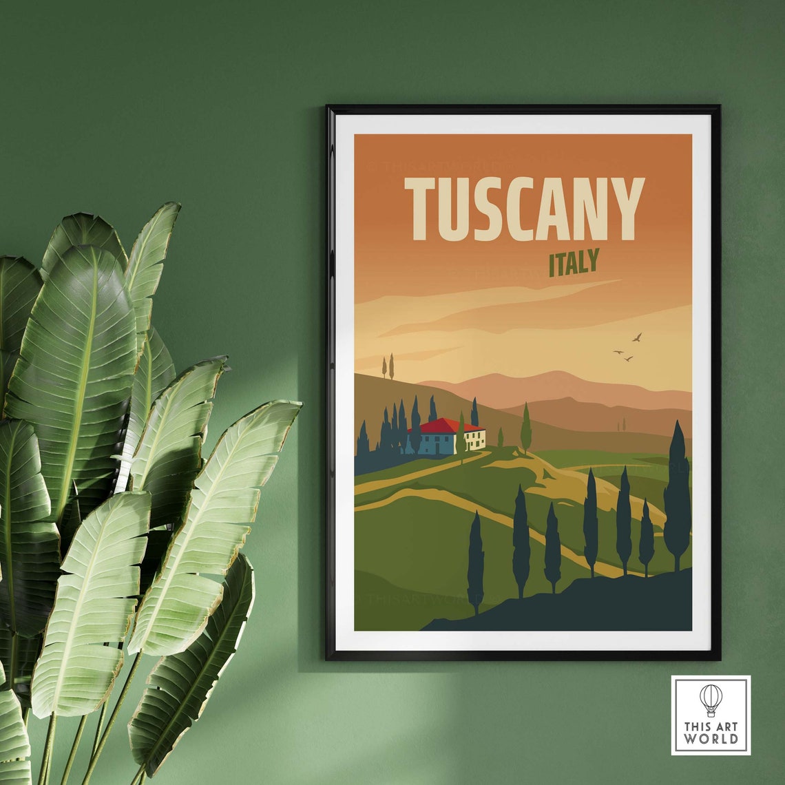 Tuscany Italy Cypress Hills Sunset Vintage Travel Poster Art - Image 2