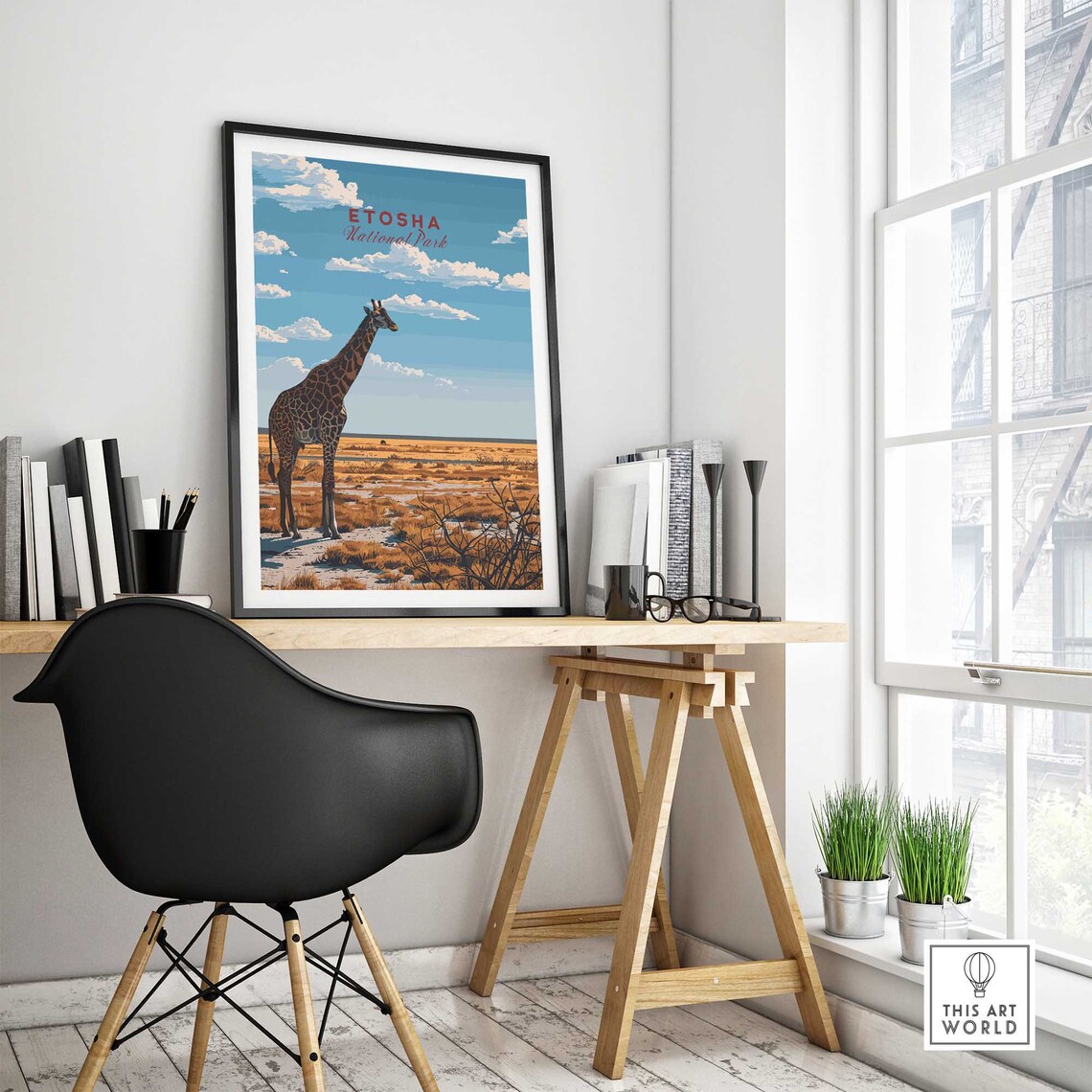 Etosha Poster Namibia Art Print Travel Print Home Dcor Poster Gift Illustration Artwork - Image 4