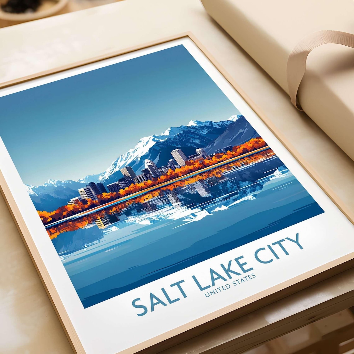 Salt Lake City Travel Poster, Utah Illustration