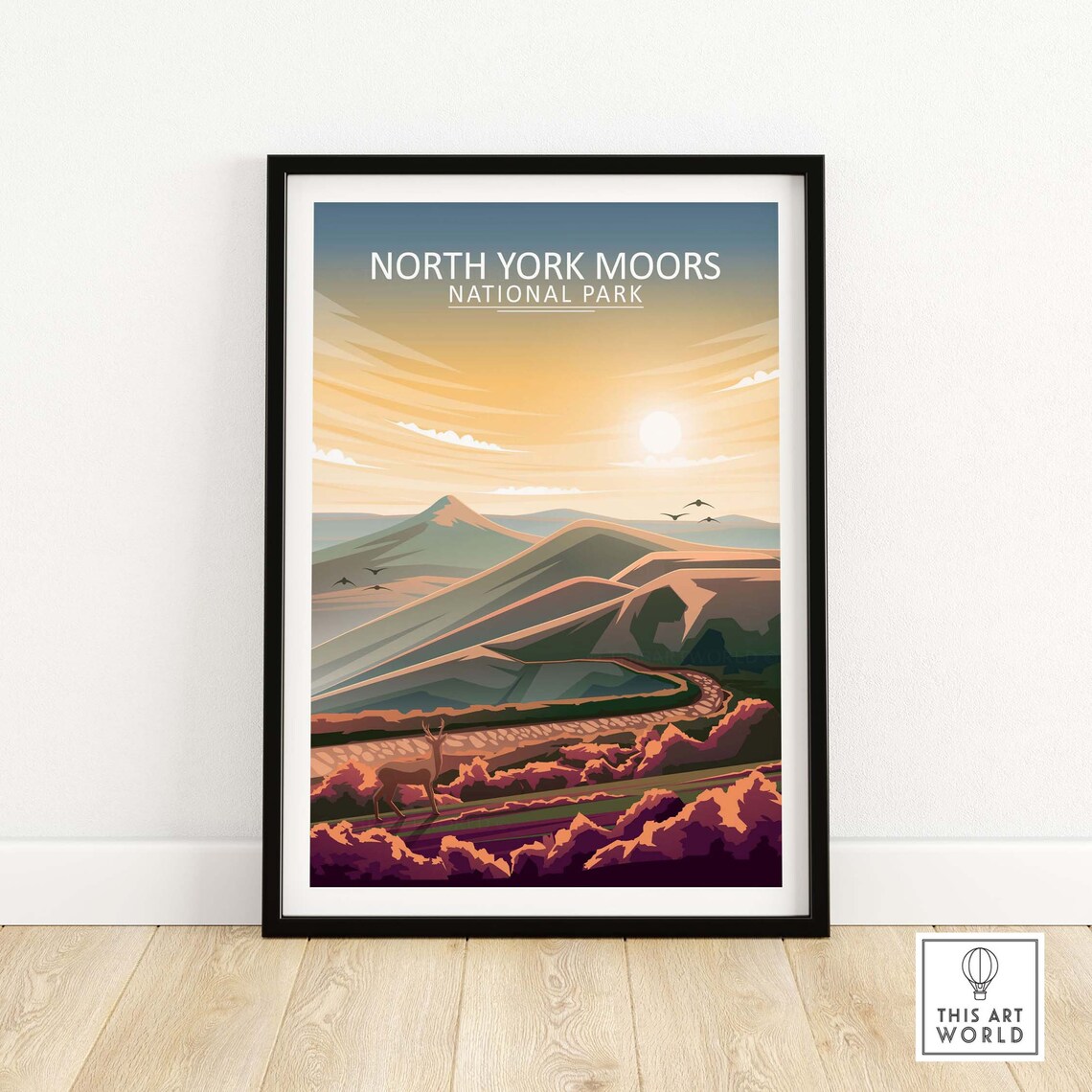 North York Moors Travel Poster, English Countryside