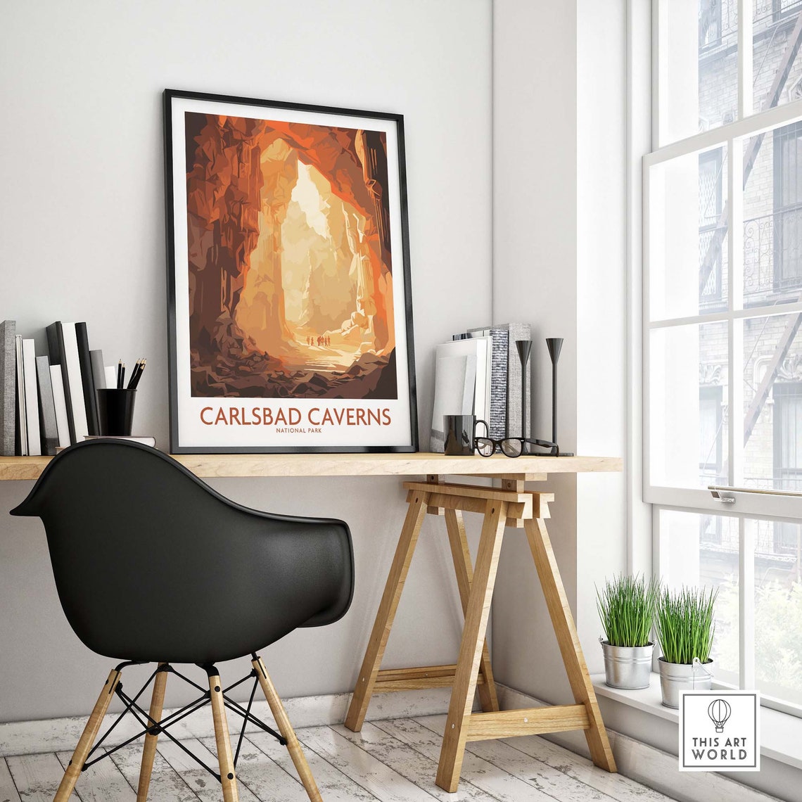 Carlsbad Caverns National Park Glowing Cave Interior Travel Poster - Image 4